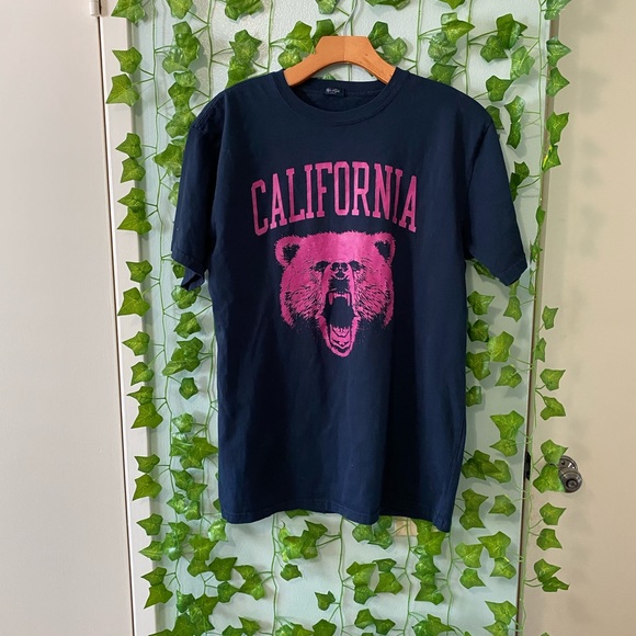 Brandy Melville Tops - Brandy Melville pink bear California shirt